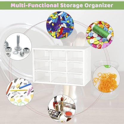9 Drawers Multipurpose Rectangular Storage Container Box
